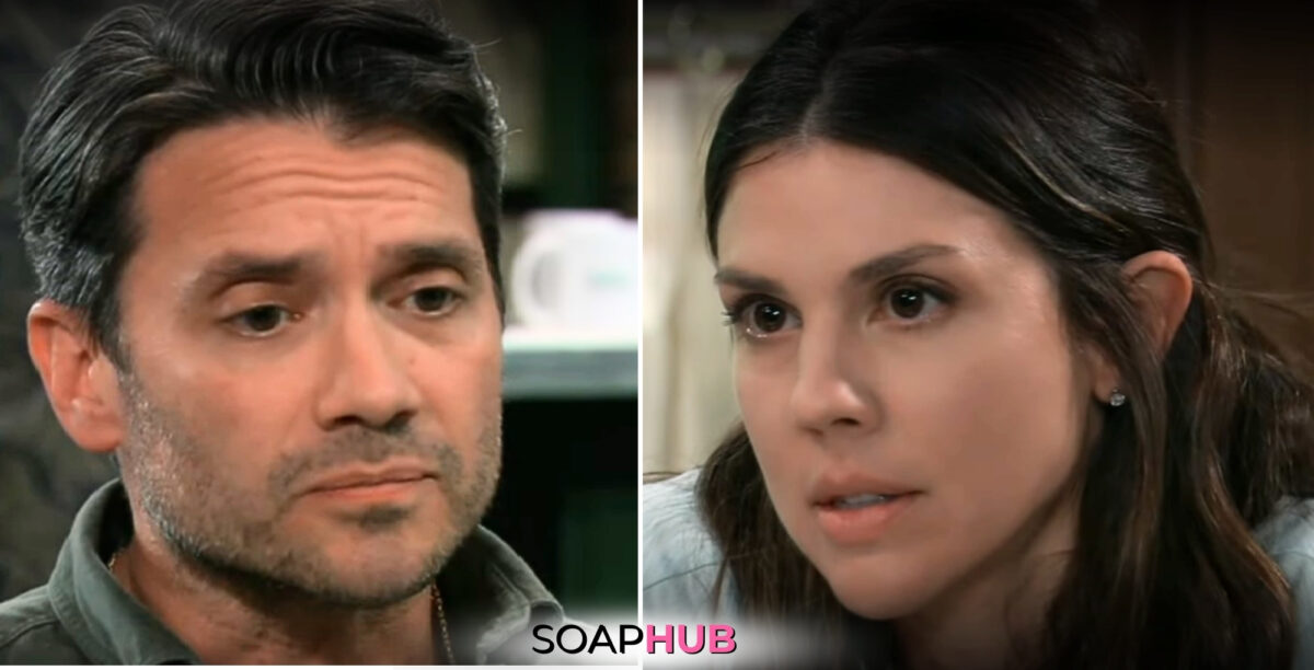Dante and Kristina on the May 30, 2024 episode of General Hospital with the Soap Hub logo on the bottom.