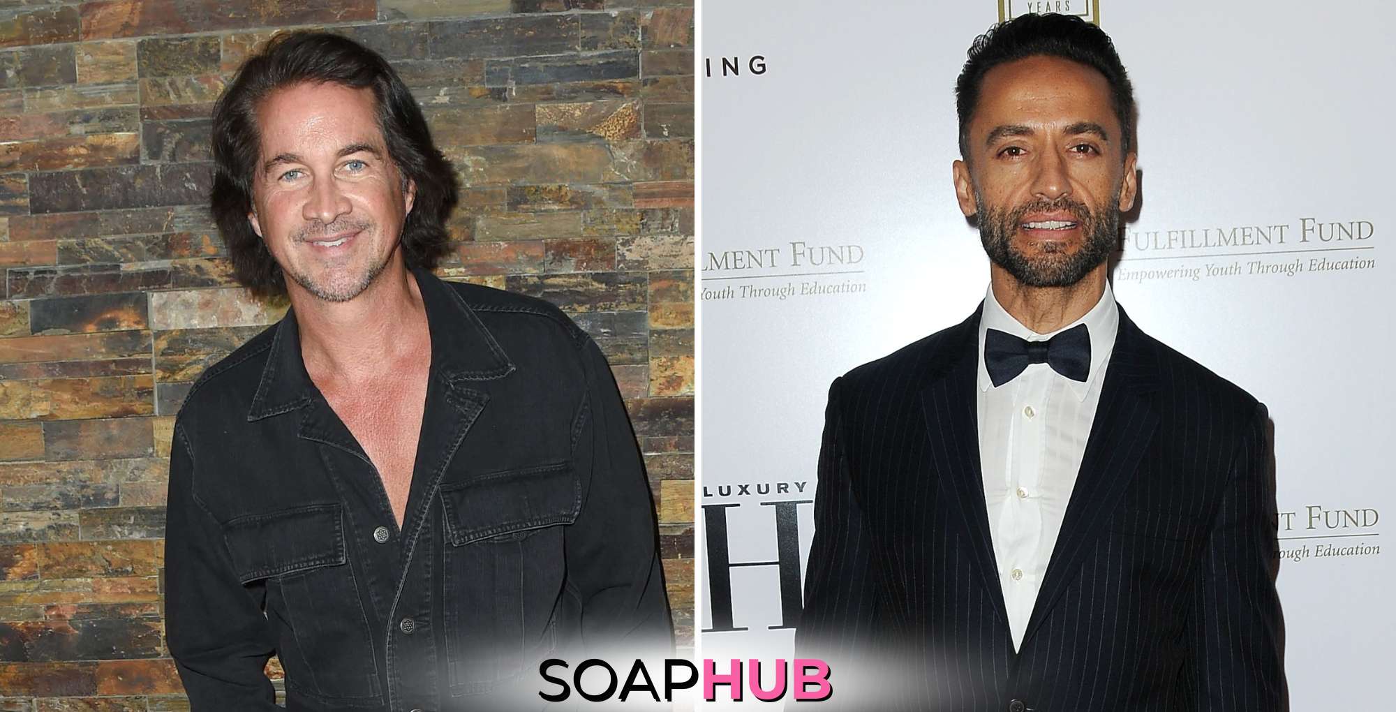 Michael Easton and Kamar de los Reyes with the Soap Hub logo across the bottom.