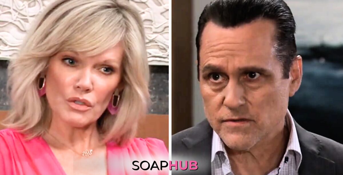 On General Hospital, the May 9 spoilers focus on Ava feeling slighted by Sonny, with the Soap Hub logo across the bottom.