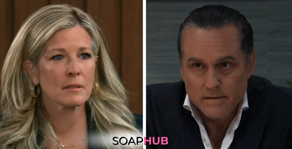 On General Hospital, the May 3 spoilers focus on Carly and Sonny, with the Soap Hub logo across the bottom.