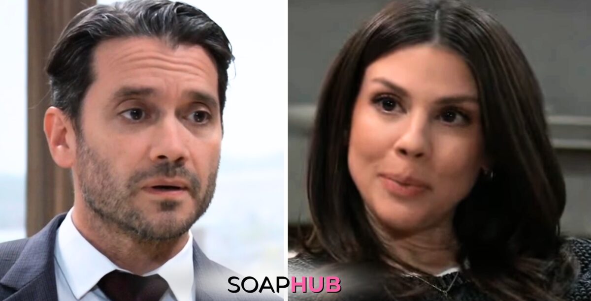 General Hospital spoilers for Thursday, May 30, 2024 featuring Dante and Kristina, with the Soap Hub logo near bottom of image.