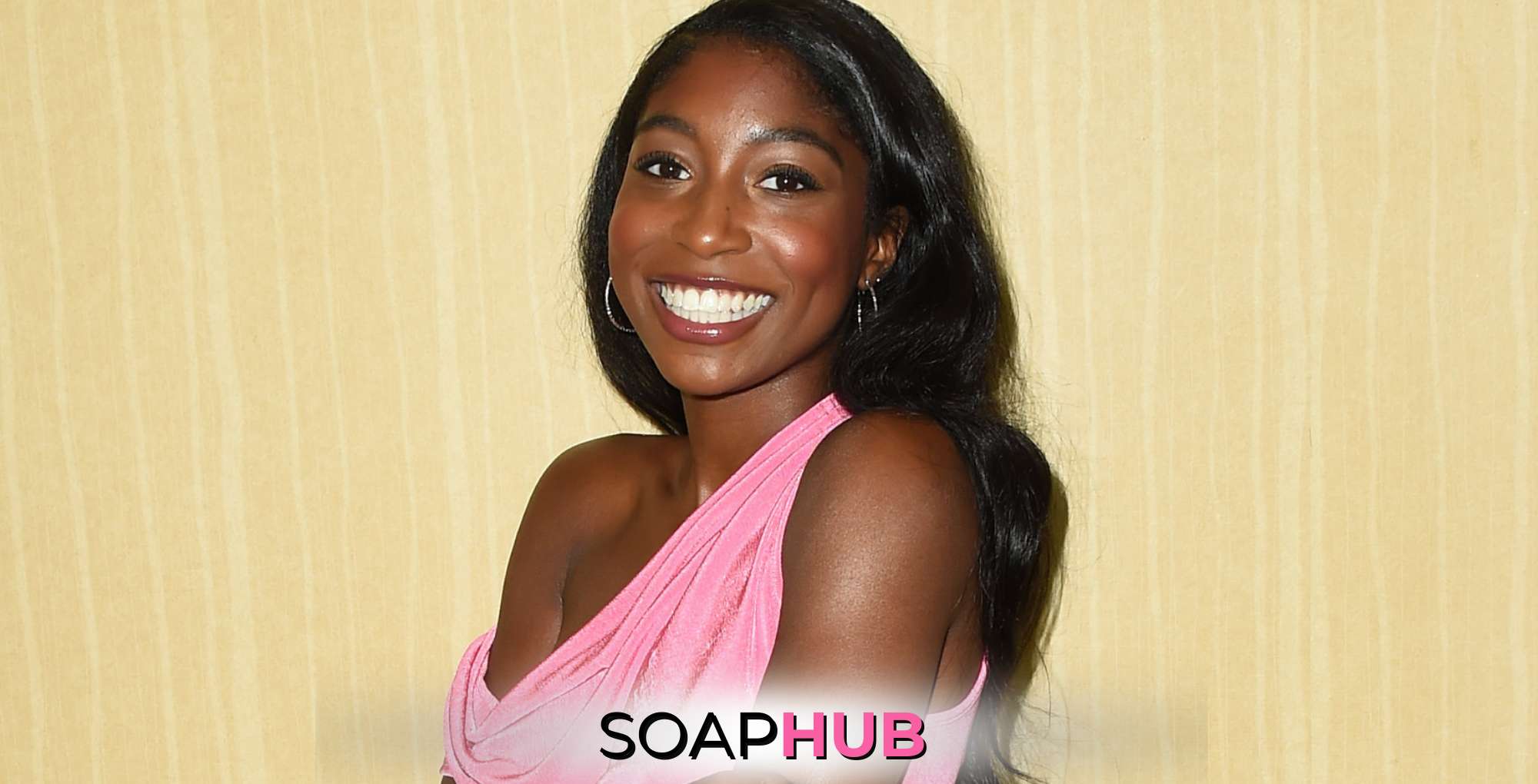 General Hospital star Tabyana Ali with the Soap Hub logo.