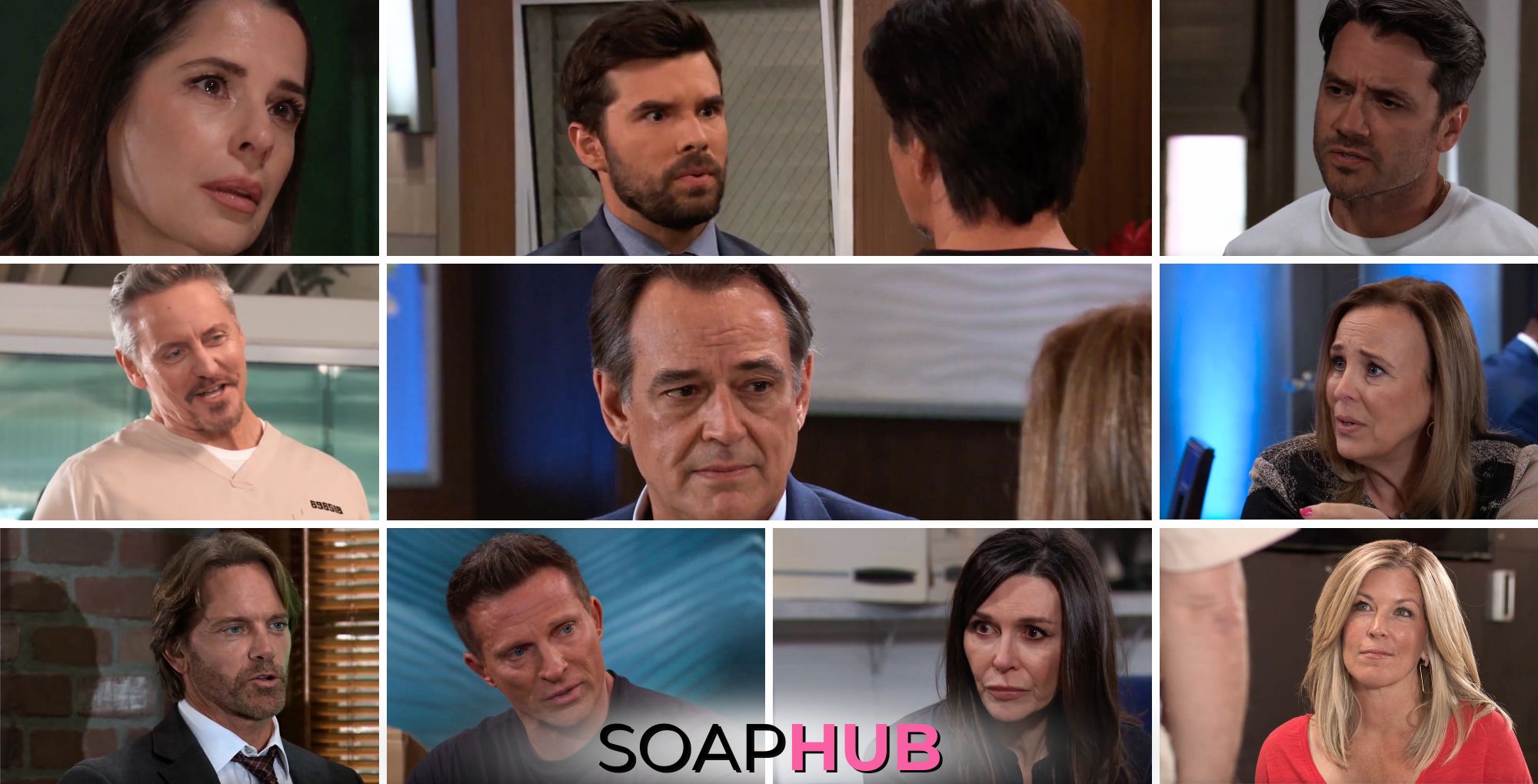 General Hospital preview collage for Wednesday, May 8, 2024, episode, with the Soap Hub logo across the bottom.