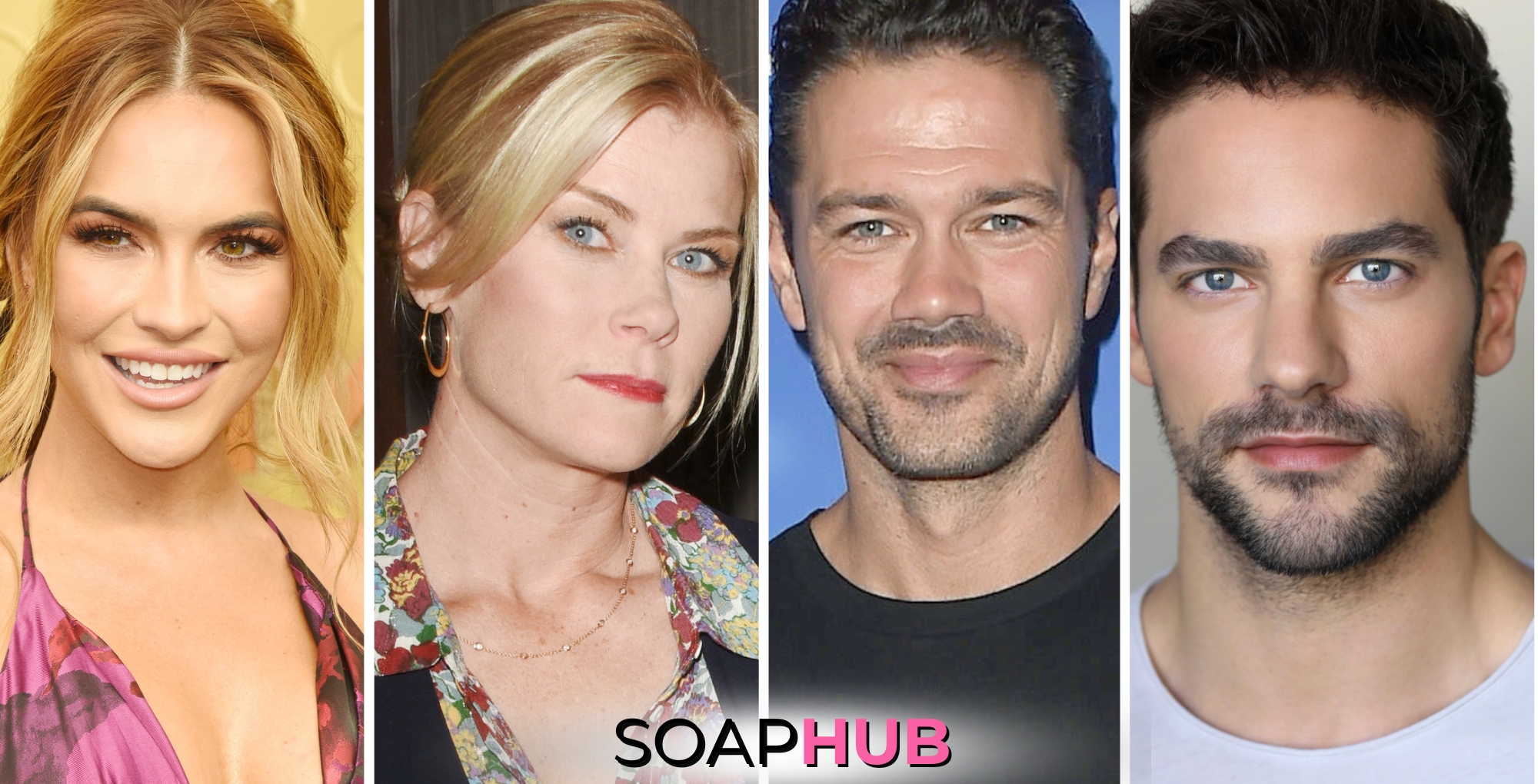 Chrishell Stause, Alison Sweeney, Ryan Paevey, and Brandt Daugherty with the Soap Hub logo across the bottom.