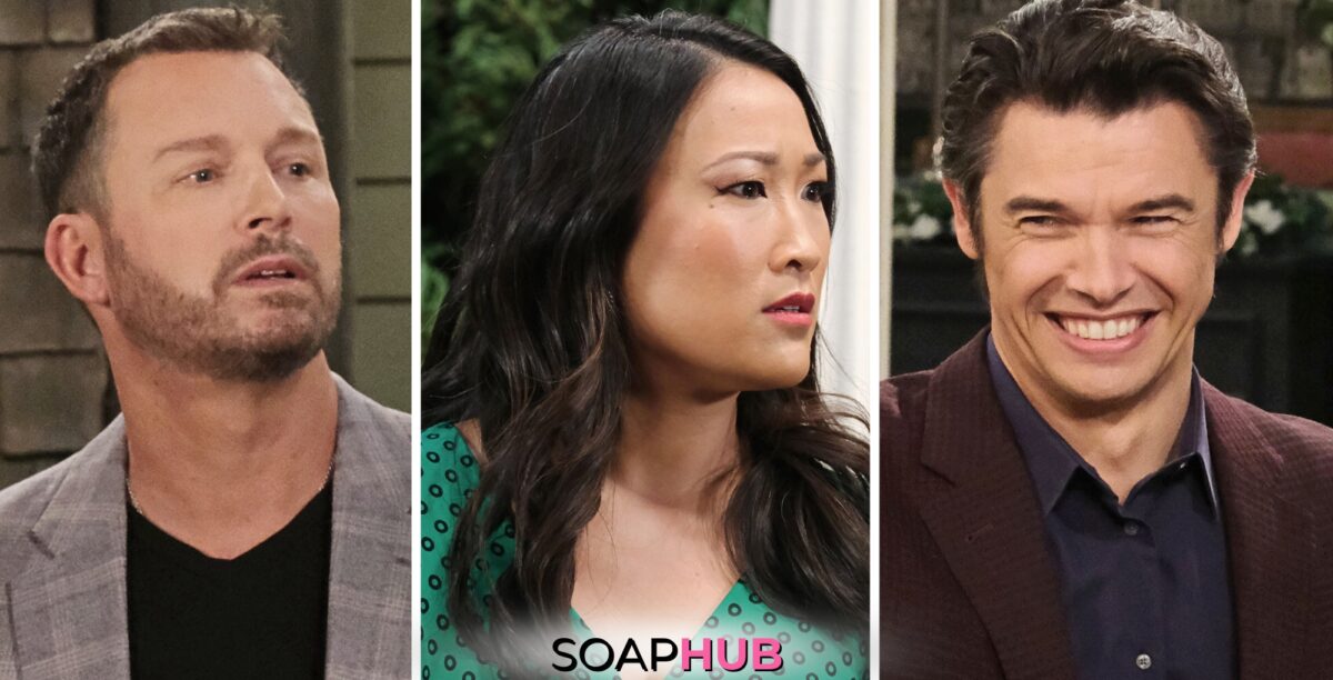 Days Of Our Lives Spoilers for the week of June 3 - June 7, 2024. What are Brady, Melinda, and Xander up to next week? (with the Soap Hub Logo on the bottom)