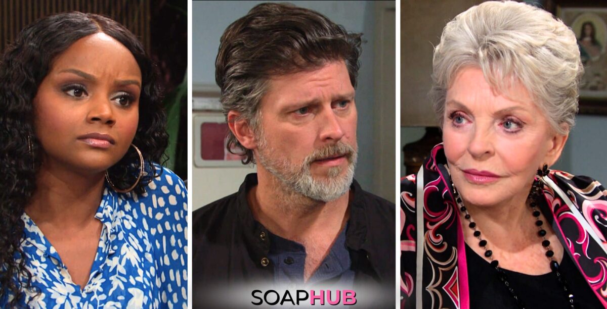 Days Of Our Lives Spoilers for the week of May 20 - May 24, 2024. What are Chanel, Eric, and Julie up to next week? (with the Soap Hub Logo on the bottom)