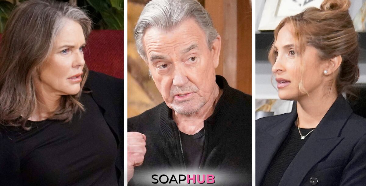 Diane, Victor, and Lily are featured in The Young and the Restless Spoilers for the week of May 6 - May 10, 2024. With soap hub log on bottom of image