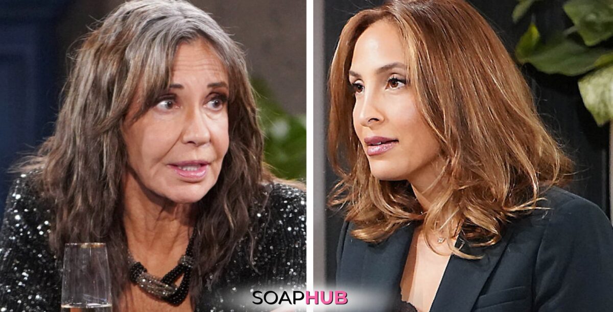The Young and the Restless spoilers for May 14 feature Jill and Lily with the Soap Hub logo.