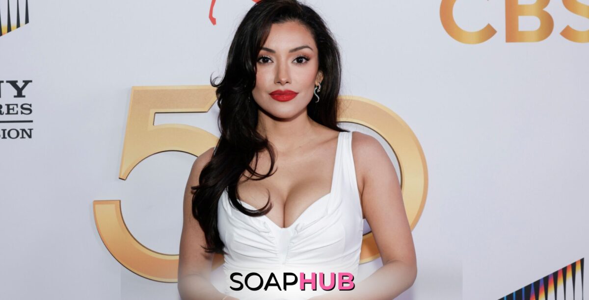 Young and the Restless star Zuleyka Silver with the Soap Hub logo.