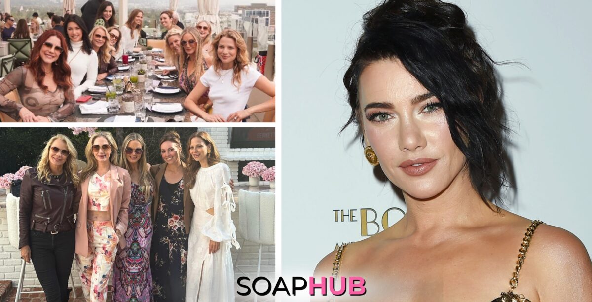 Jacqueline MacInnes Wood hosts annual luncheon for women nominated for a Daytime Emmy, with Soap Hub Logo at bottom of image