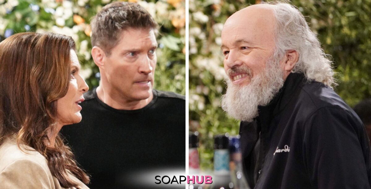 Bold and the Beautiful Spoilers for Wednesday, June 26, Episode 9302 Features Sheila, Deacon and Tom with the Soap Hub Logo Across the Bottom.
