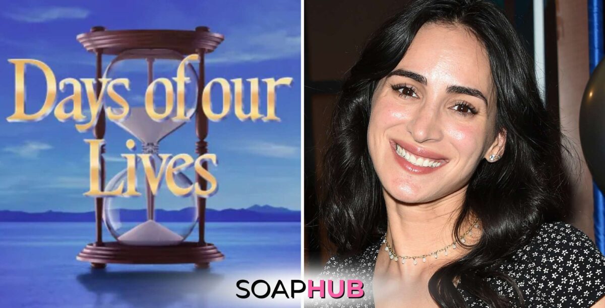 Days of our Lives logo with Cherie Jimenz and the Soap Hub logo.