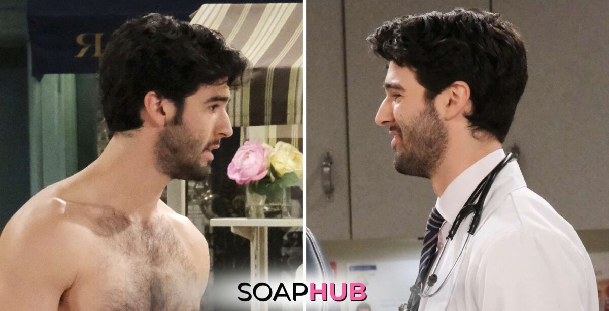 Days of our Lives Dr. Mark with the Soap Hub logo.