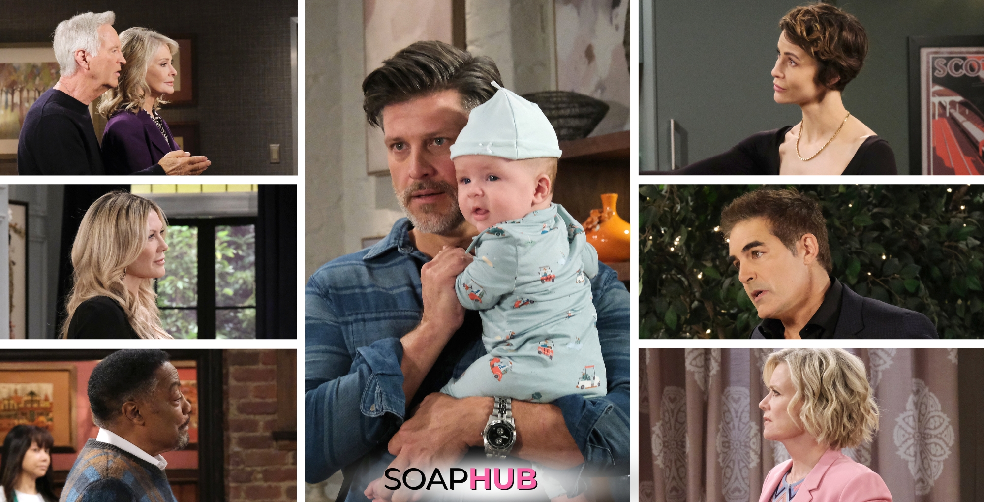 Days of our Lives Eric baby swap with the Soap Hub logo.