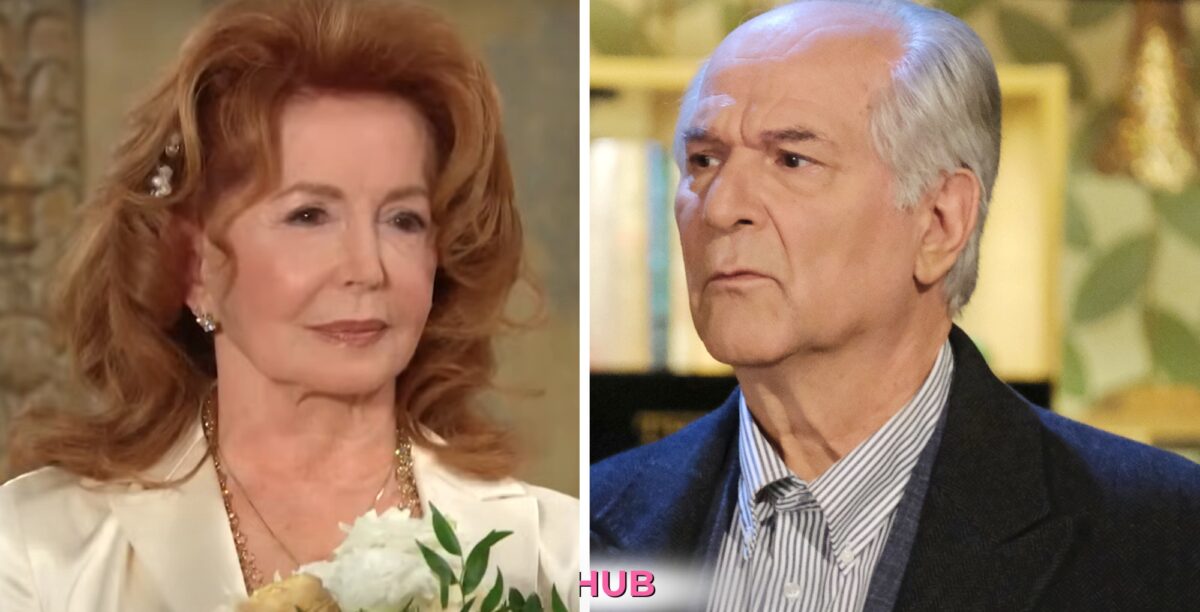 Days of our Lives spoilers for June 7 feature Maggie and John with the Soap Hub logo.
