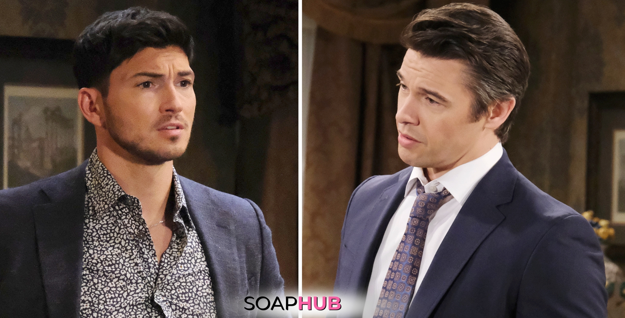 Days of our Lives spoilers feature Alex and Xander with the Soap Hub logo.