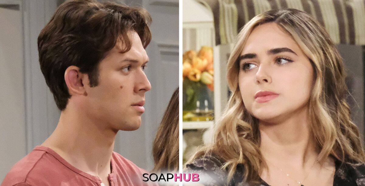 Days of our Lives spoilers for June 20 with Holly, Tate, and the Soap Hub logo.