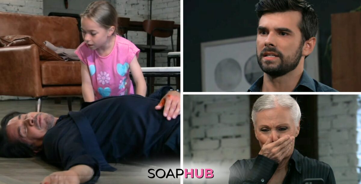 Finn, Violet, Chase, and Tracy on the June 21, 2024 episode of General Hospital with the Soap Hub logo across the bottom.