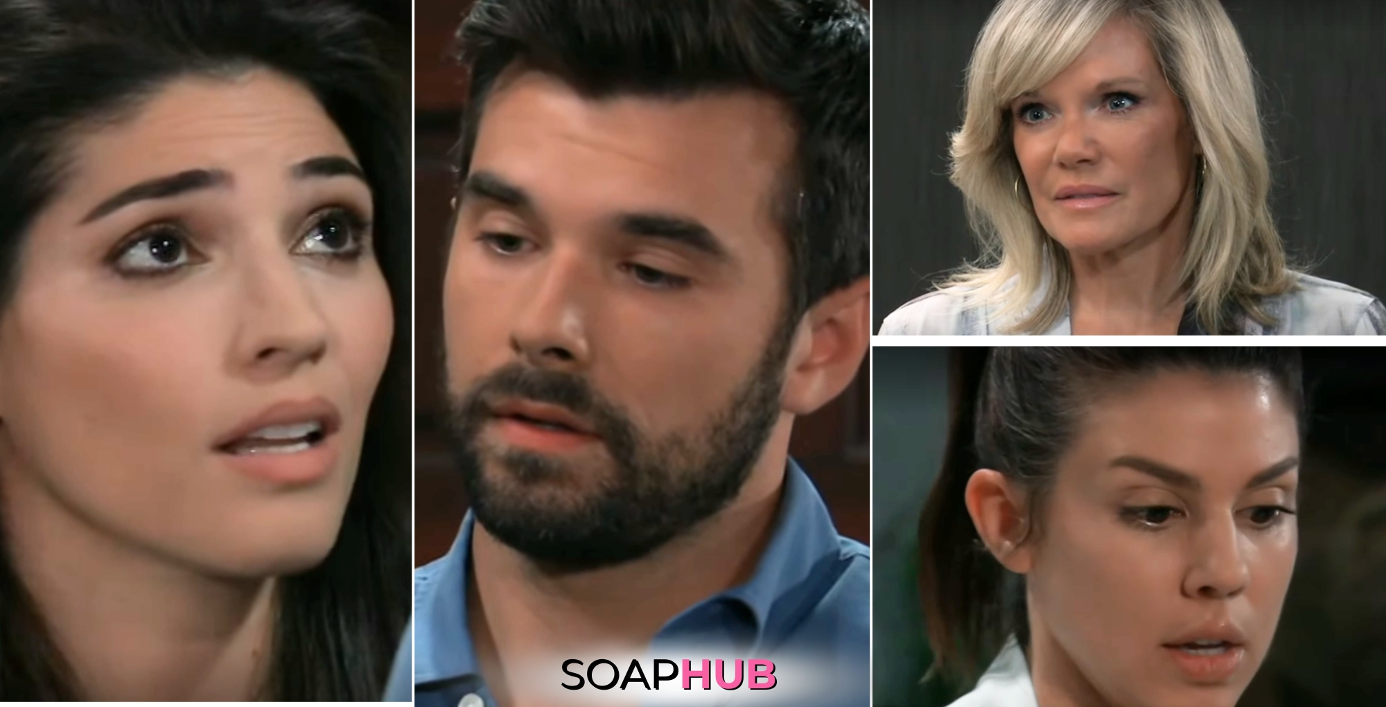 Brook Lynn, Chase, Ava, and Kristina on the June 28, 2024 episode of General Hospital with the Soap Hub logo across the bottom.