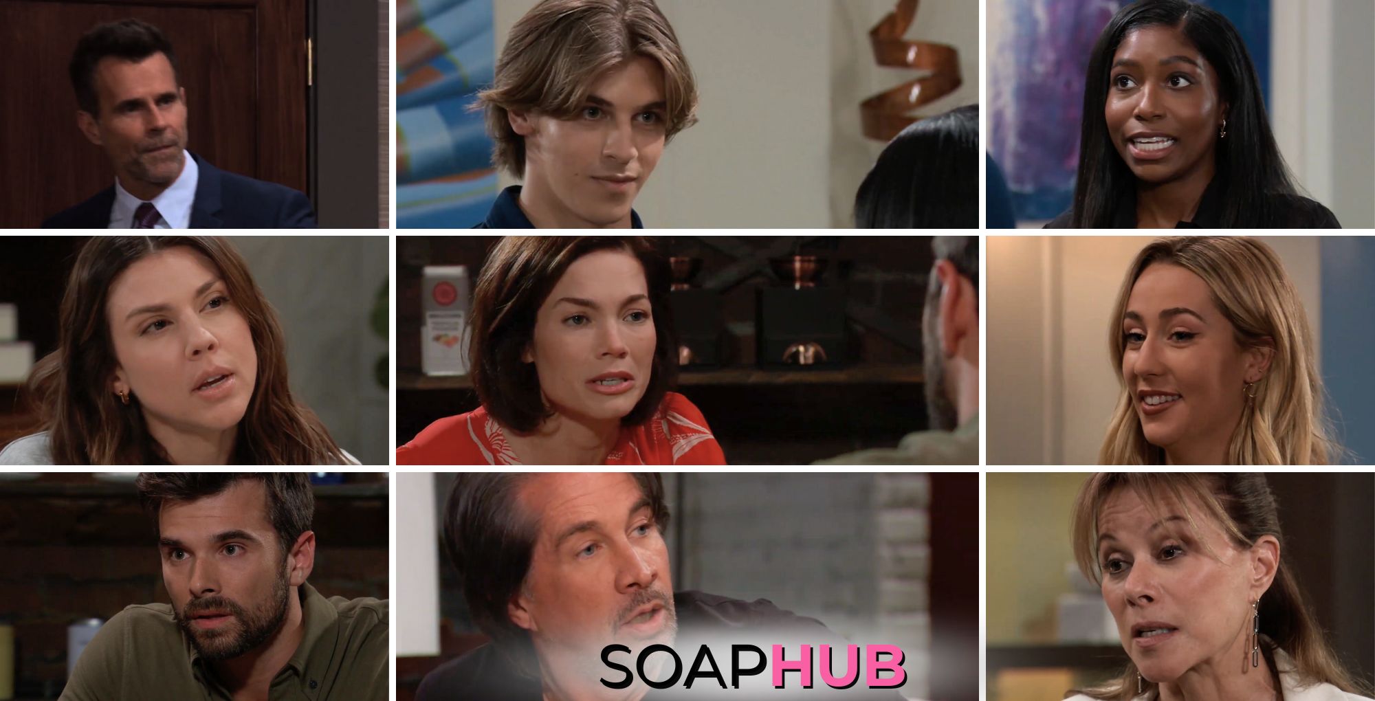 General Hospital preview collage for Friday, June 14, 2024, episode, with the Soap Hub logo across the bottom.