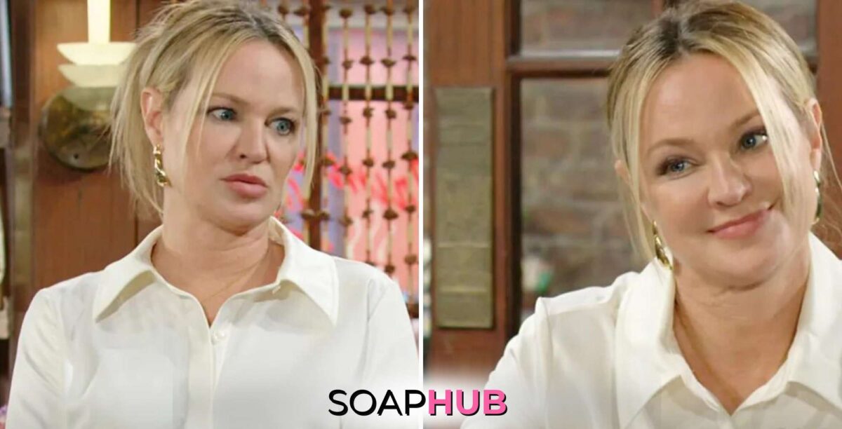 The Young and the Restless for June 17 featured Sharon with the Soap Hub logo.