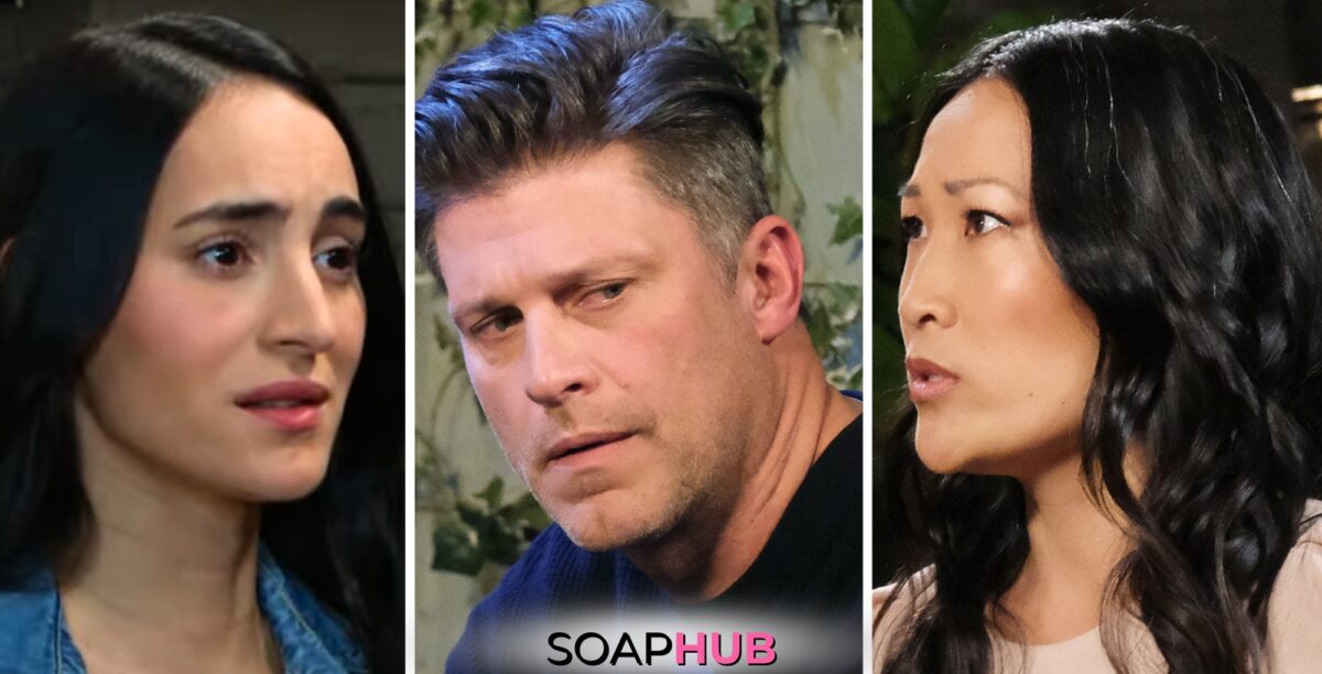 Days Of Our Lives Spoilers for the week of July 1 - 5, What are Gabi, Eric, and Melinda up to next week? (with the Soap Hub Logo on the bottom)