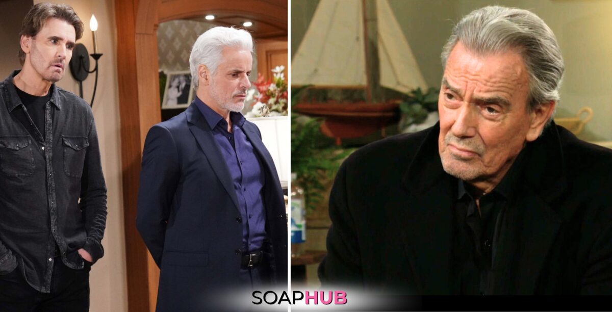 The Young and the Restless spoilers for June 10 feature Cole, Michael, and Victor with the Soap Hub logo.