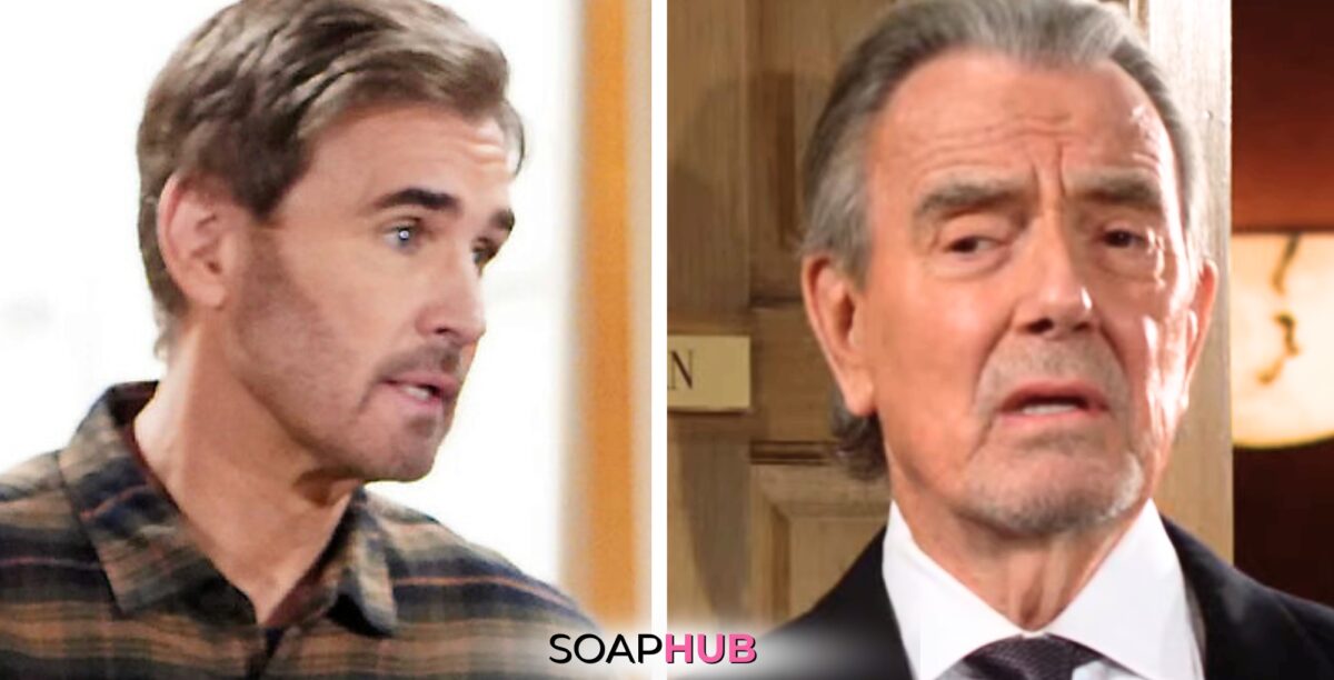 The Young and the Restless spoilers for June 4 feature Cole and Victor with the Soap Hub logo.