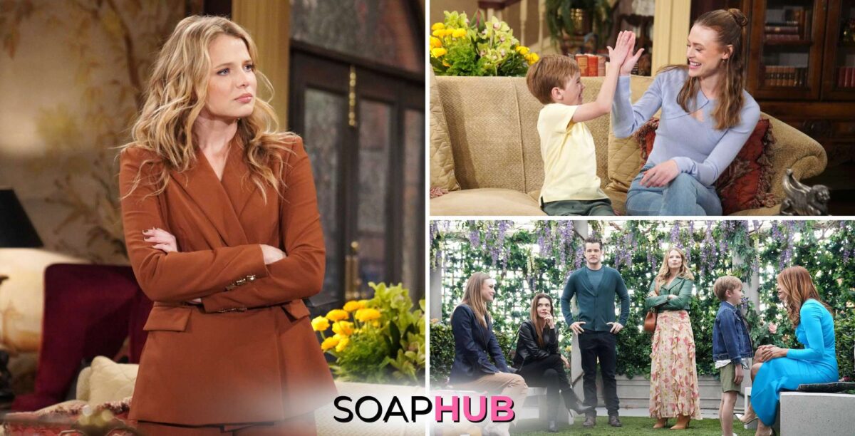 Young and the Restless Summer, Harrison, Claire, with the Soap Hub logo.