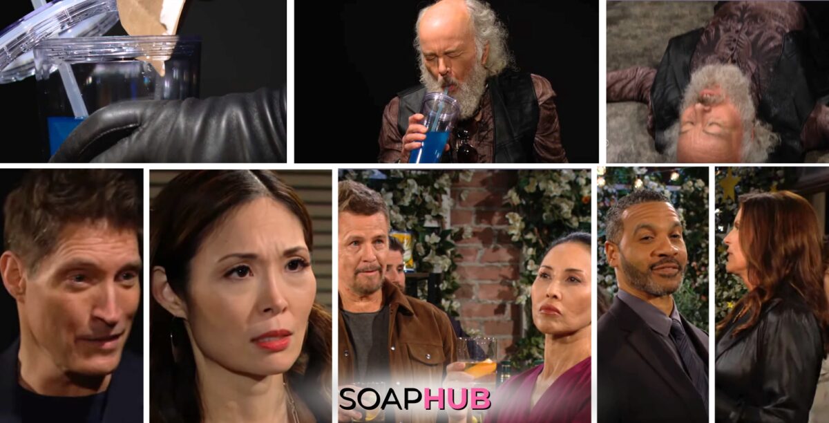 Collage from the Monday, July 1 episode, of The Bold and the Beautiful, with Soap Hub Logo Near the Bottom.