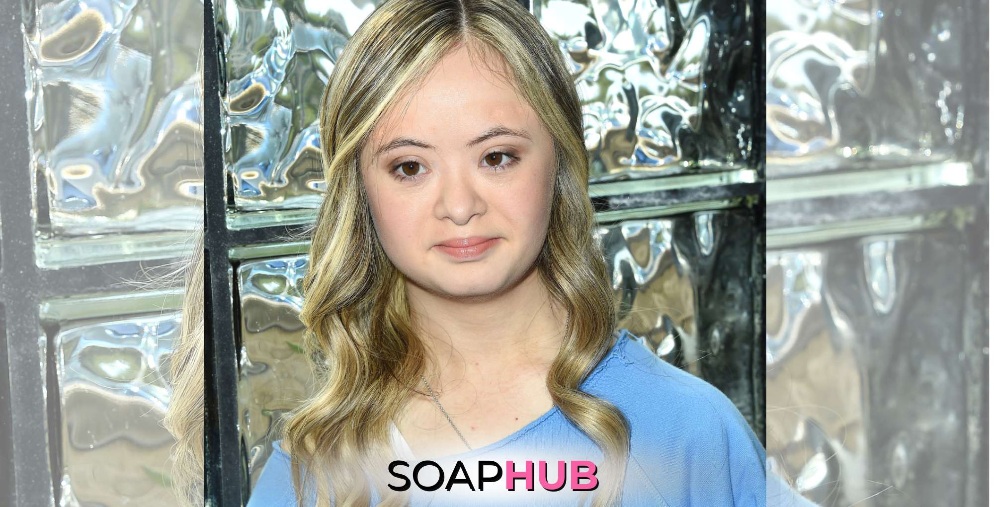 Days of our Lives Kennedy Garcia with the Soap Hub logo.