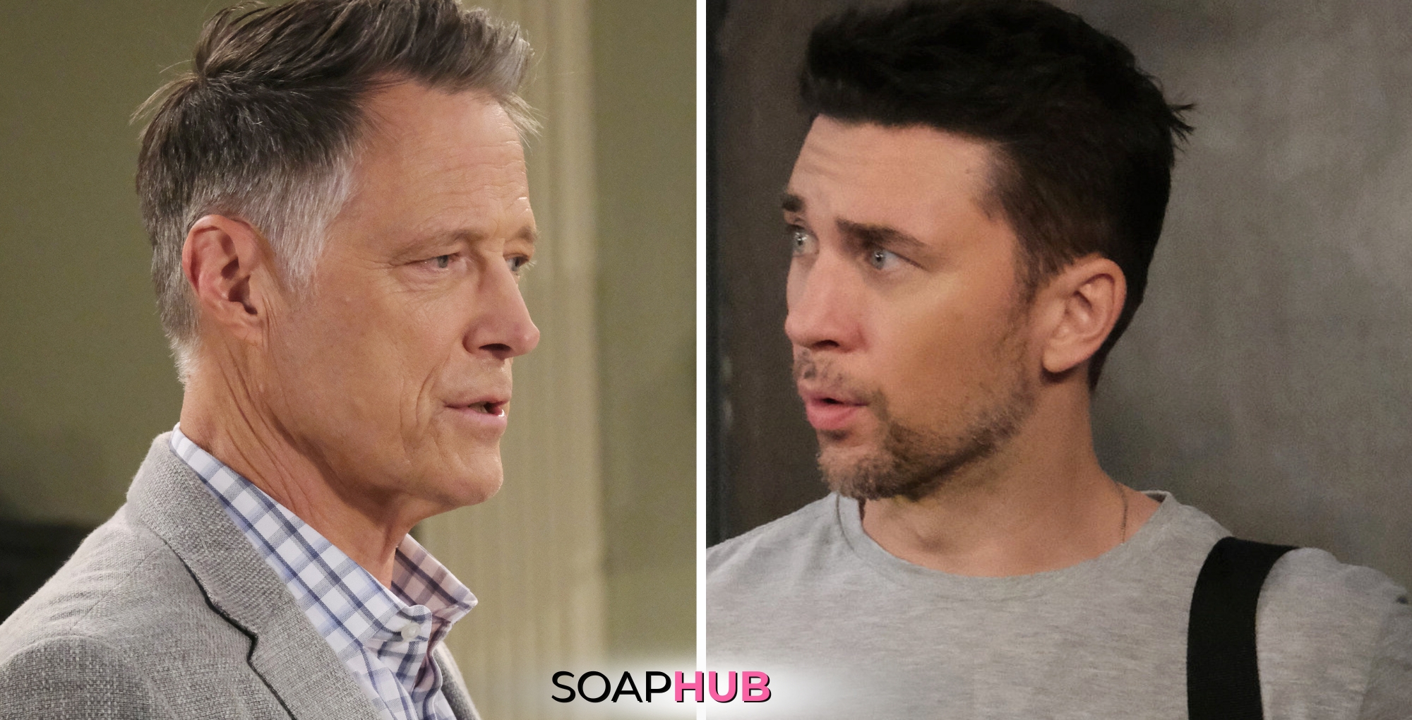 Days of our Lives spoilers for July 10 with Chad, Jack, and the Soap Hub logo.