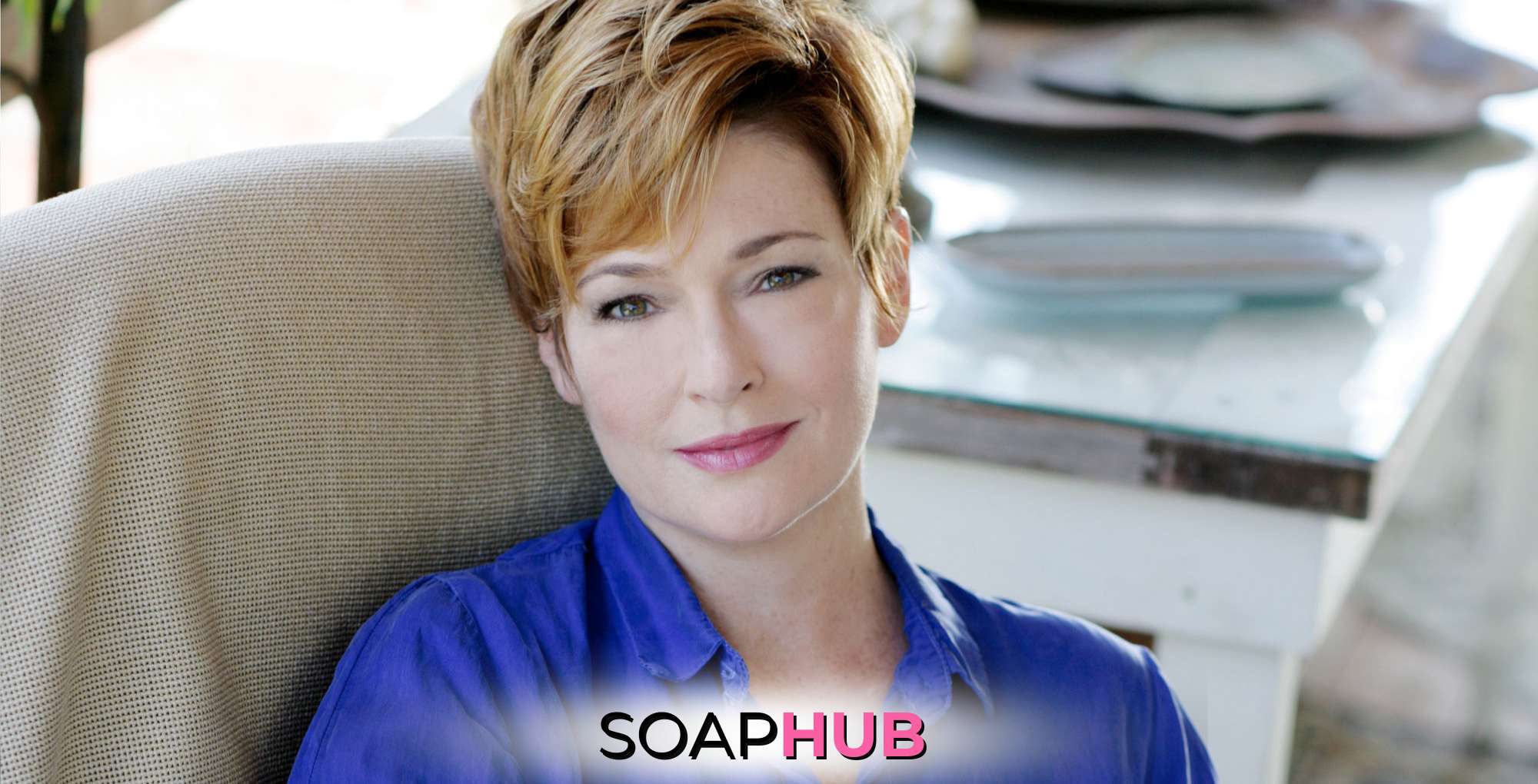 Carolyn Hennesy and her dog with the Soap Hub logo across the bottom.