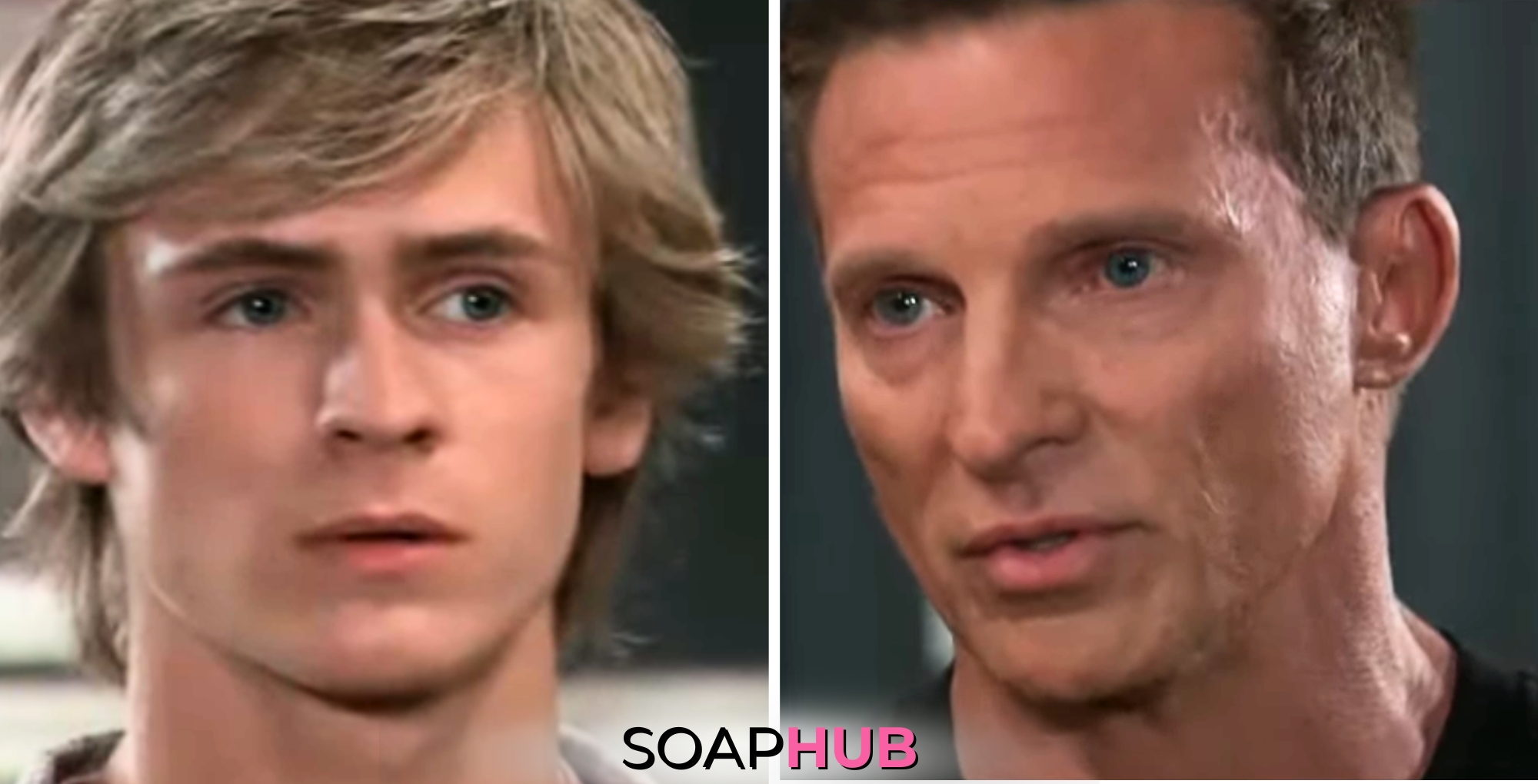 Jake and Jason on General Hospital with the Soap Hub logo across the bottom.