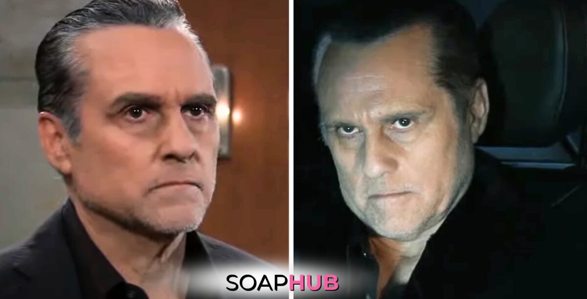 General Hospital spoilers for Thursday, July 25, 2024, featuring an enraged Sonny, with the Soap Hub logo near bottom of image.