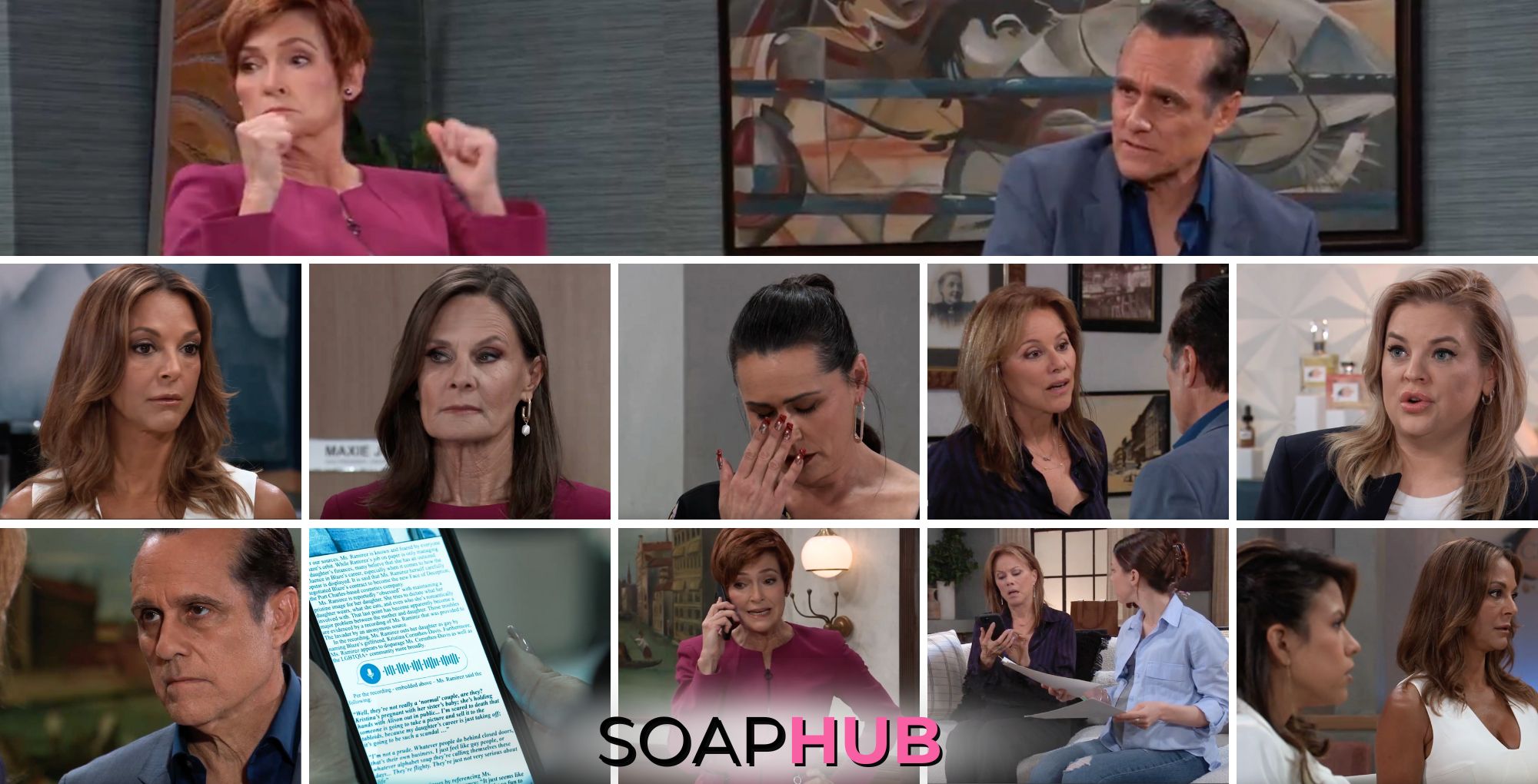 General Hospital spoilers weekly video preview collage for the week of July 1 with the soap hub logo near the bottom of the graphic