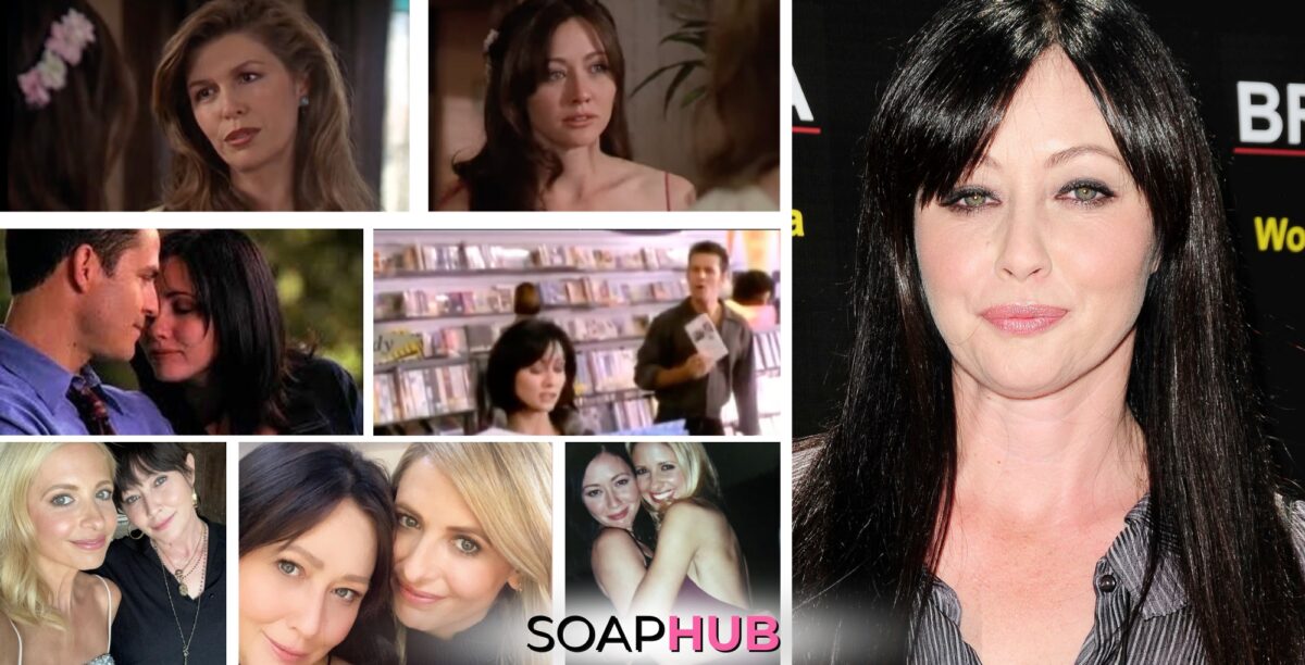 Current and former Daytime Stars pay tribute to Shannen Doherty, with Soap Hub logo on the bottom of image