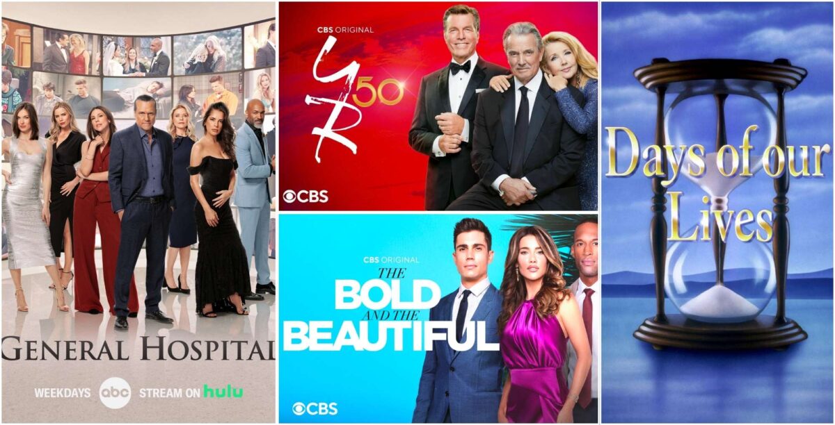 Soap Operas General Hospital, The Young and the Restless, The Bold and the Beautiful, and Days of our Lives with the Soap Hub logo.