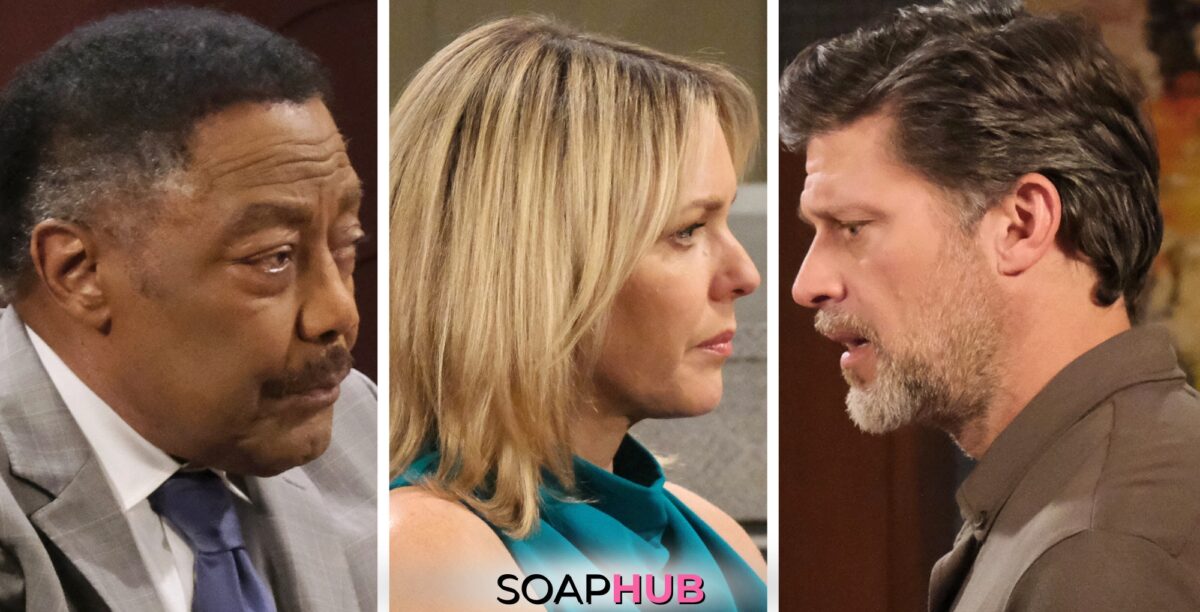 Days Of Our Lives Spoilers for the week of July 29 -Aug 2 featuring Abe, Nicole, Eric, with the Soap Hub Logo on the bottom