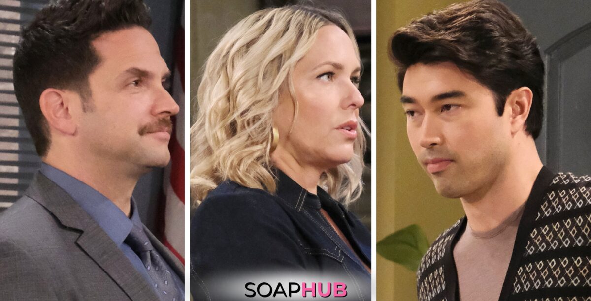 Days Of Our Lives Spoilers for the week of July 8 - 12 featuring Stefan, Nicole and Li Shin, with the Soap Hub Logo on the bottom