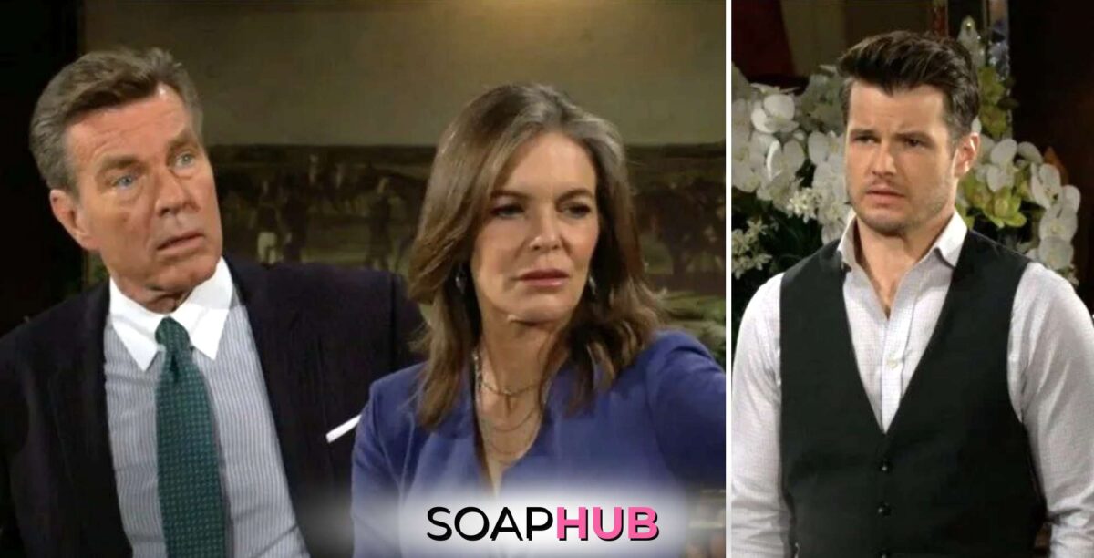Young and the Restless July 3 Jack, Diane, Kyle and the Soap Hub logo.