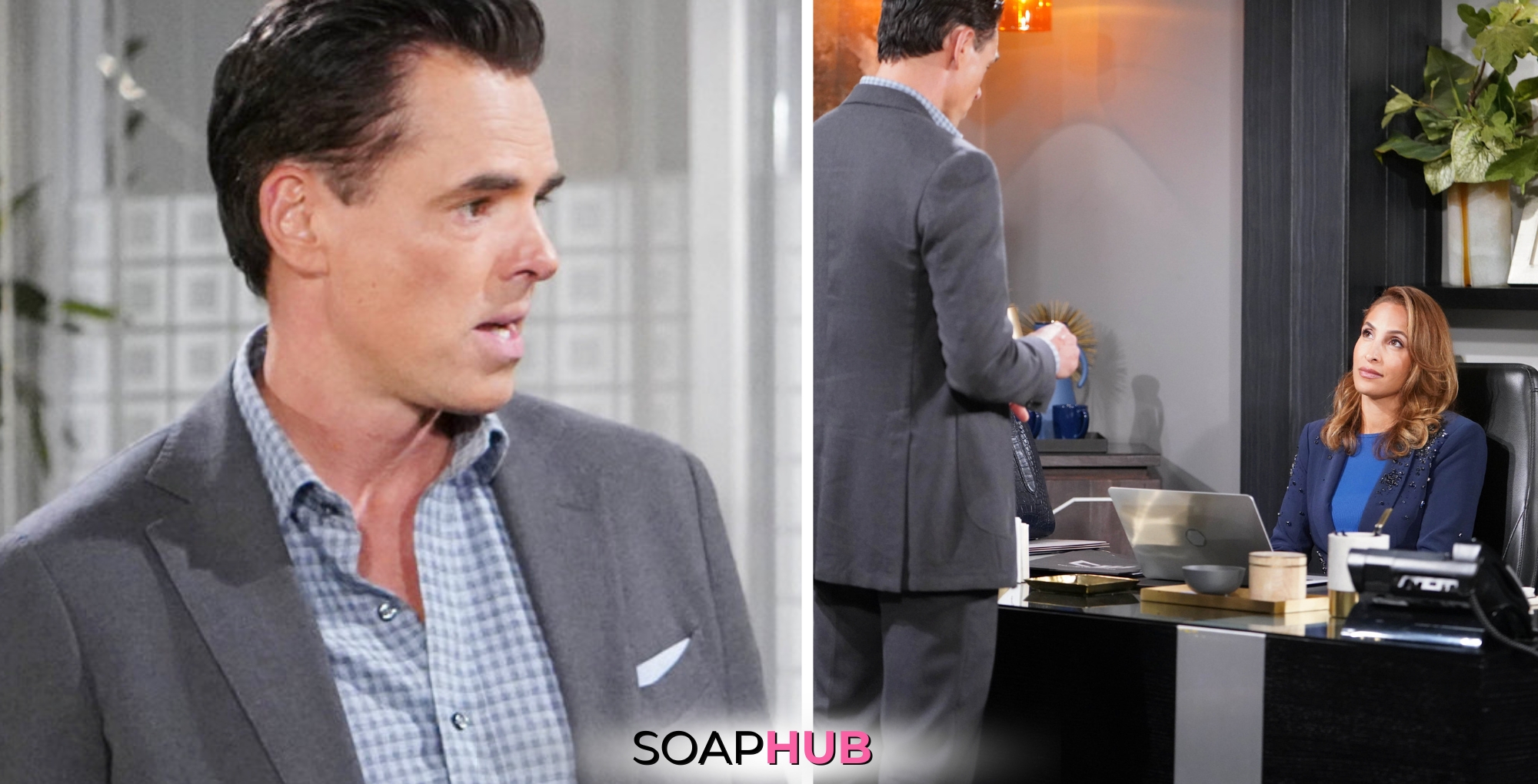 Young and Restless Spoilers August 2 with Billy and the Soap Hub logo.