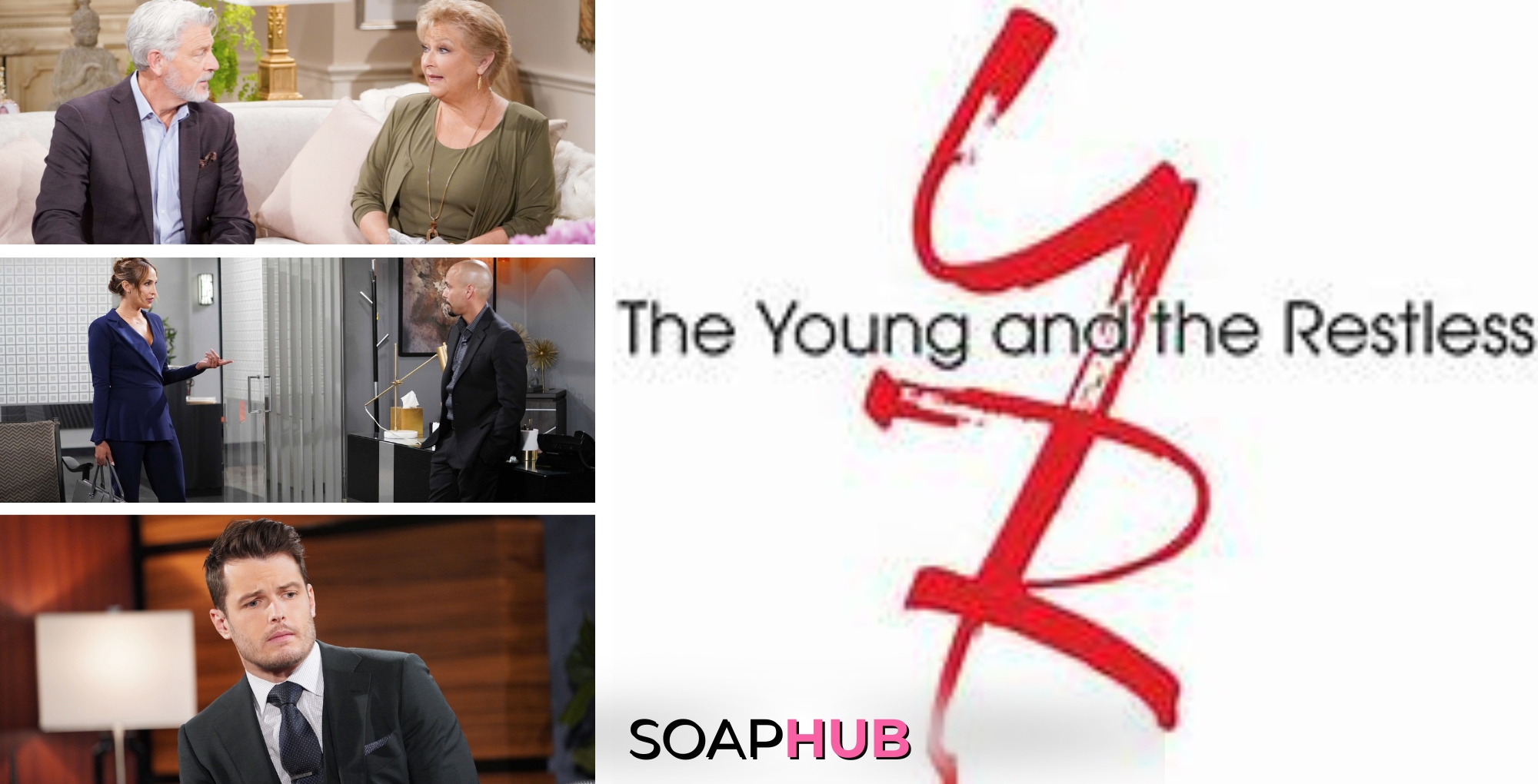 Graphic Image of Young and the Restless logo and featuring Traci, Alan, Lily, Devon, and Kyle, with Soap Hub logo bottom of image