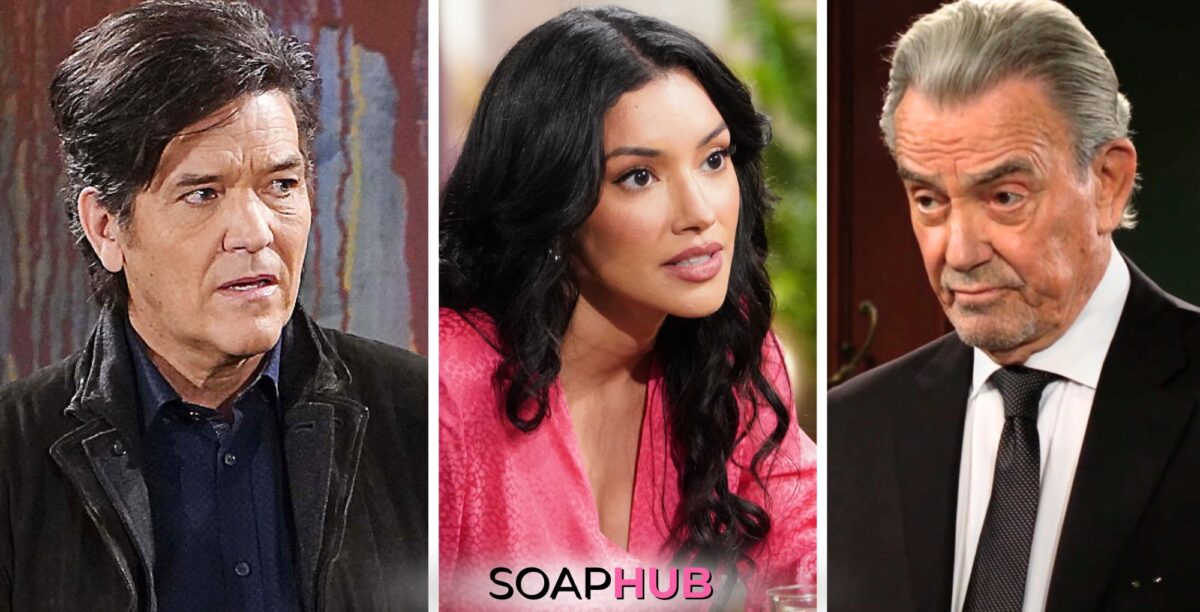 The Young and the Restless weekly update July 8 with Danny, Audra, and Victor with the Soap Hub logo.