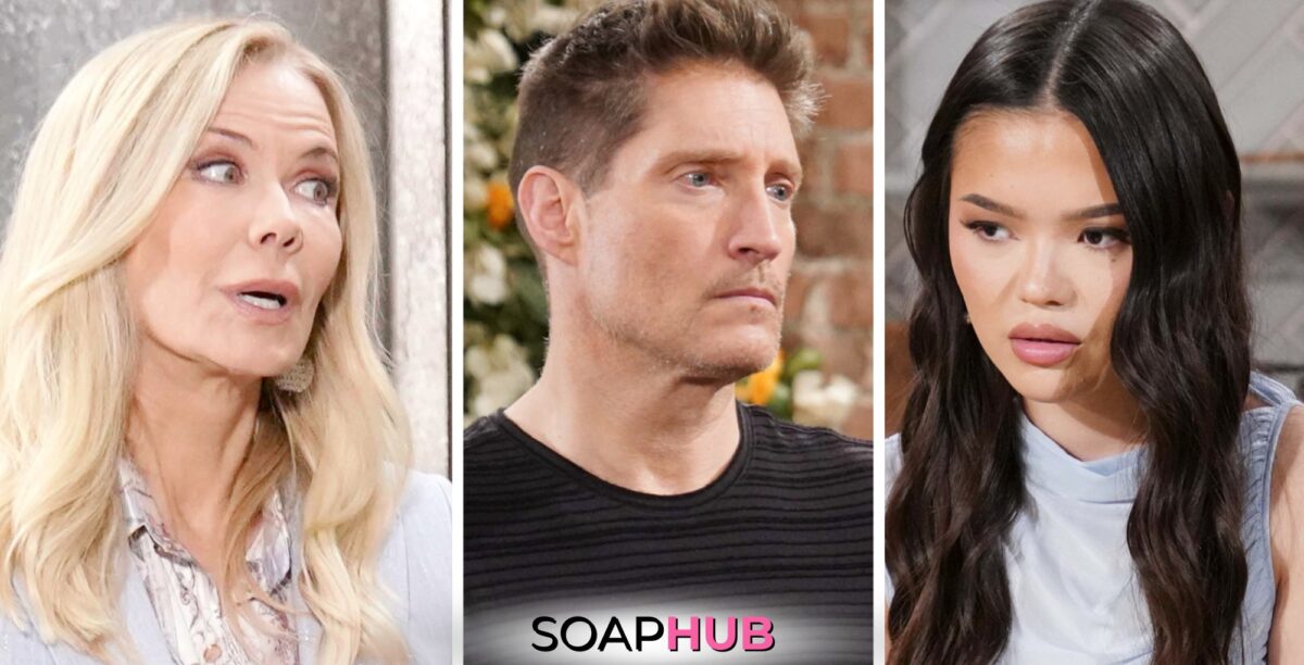 Bold and the Beautiful spoilers weekly update August 5-9 feature Brooke, Deacon, and Luna with the Soap Hub logo.