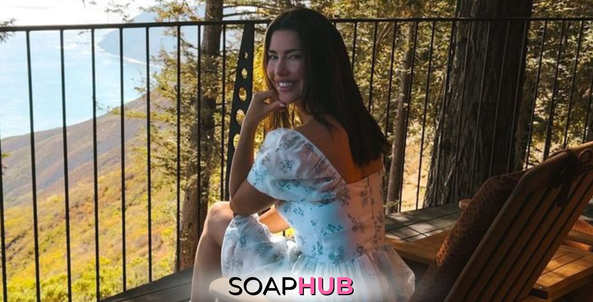 The Bold and the Beautiful's Jacqueline MacInnes Wood with the Soap Hub logo across the bottom.