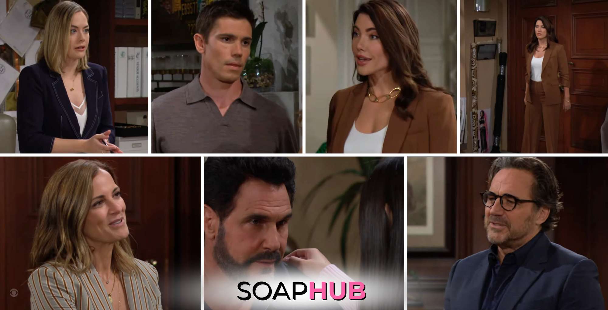 Weekly Bold and the Beautiful Spoilers Video August 19-23 with the Soap Hub logo.