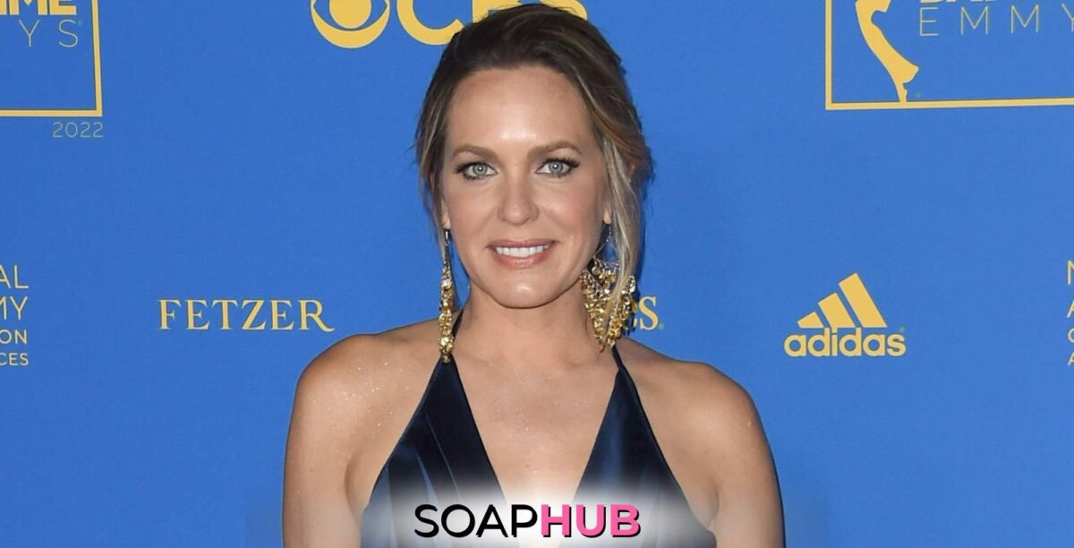 Days of Our Lives' Arianne Zucker with the Soap Hub logo across the bottom.