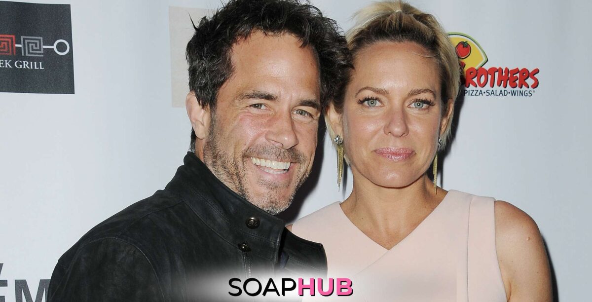 Days of Our Lives alums Shawn Christian and Arianne Zucker with the Soap Hub logo across the bottom.