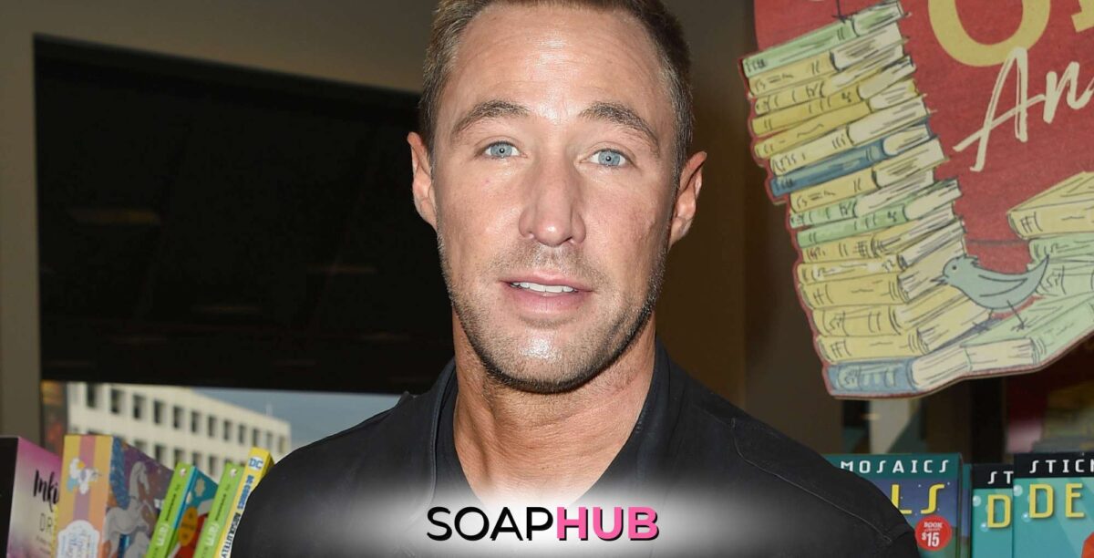 Days of our Lives Kyle Lowder with the Soap Hub logo.